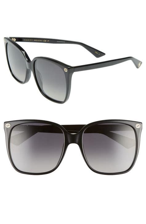 gucci 57mm oval sunglasses|57mm gradient square sunglasses Gucci.